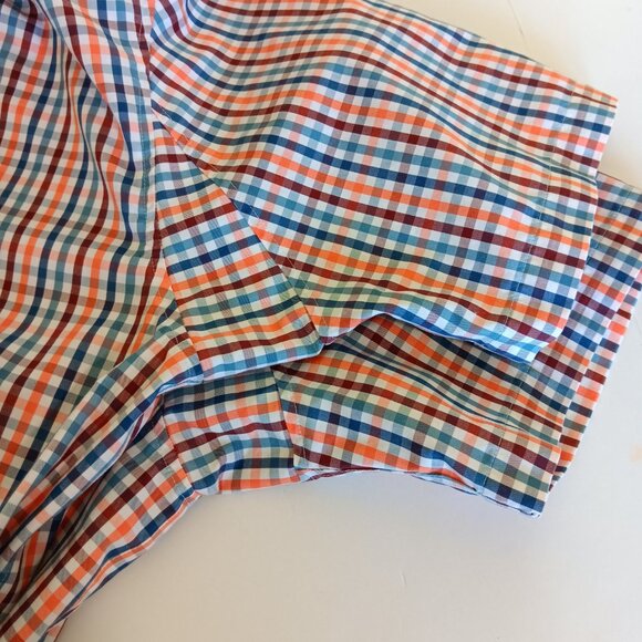 Duluth Men's Gray Check Wrinklefighter Relaxed Fit Short Sleeve Shirt Size L - Picture 8 of 12